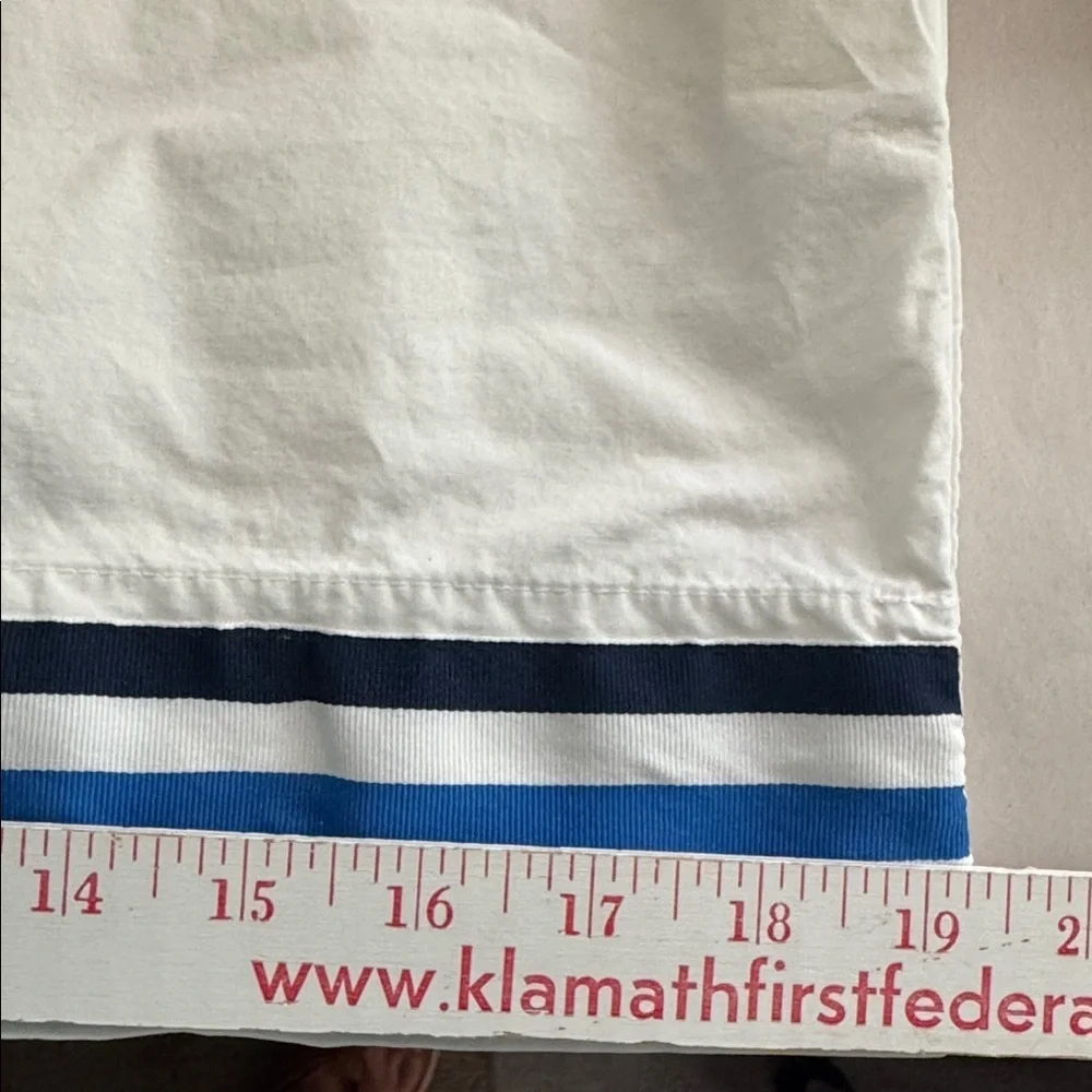2 Pottery Barn Teen blue striped pillow cases Standard size Beach coastal Cotton